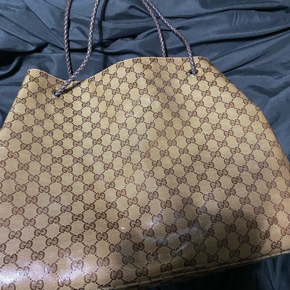 Gucci Monogram “Crystal coated” and calf leather handbag - Picture 4 of 5